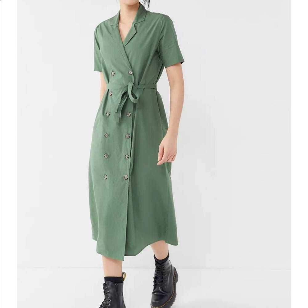 NWT UO double-breasted midi shirt dress